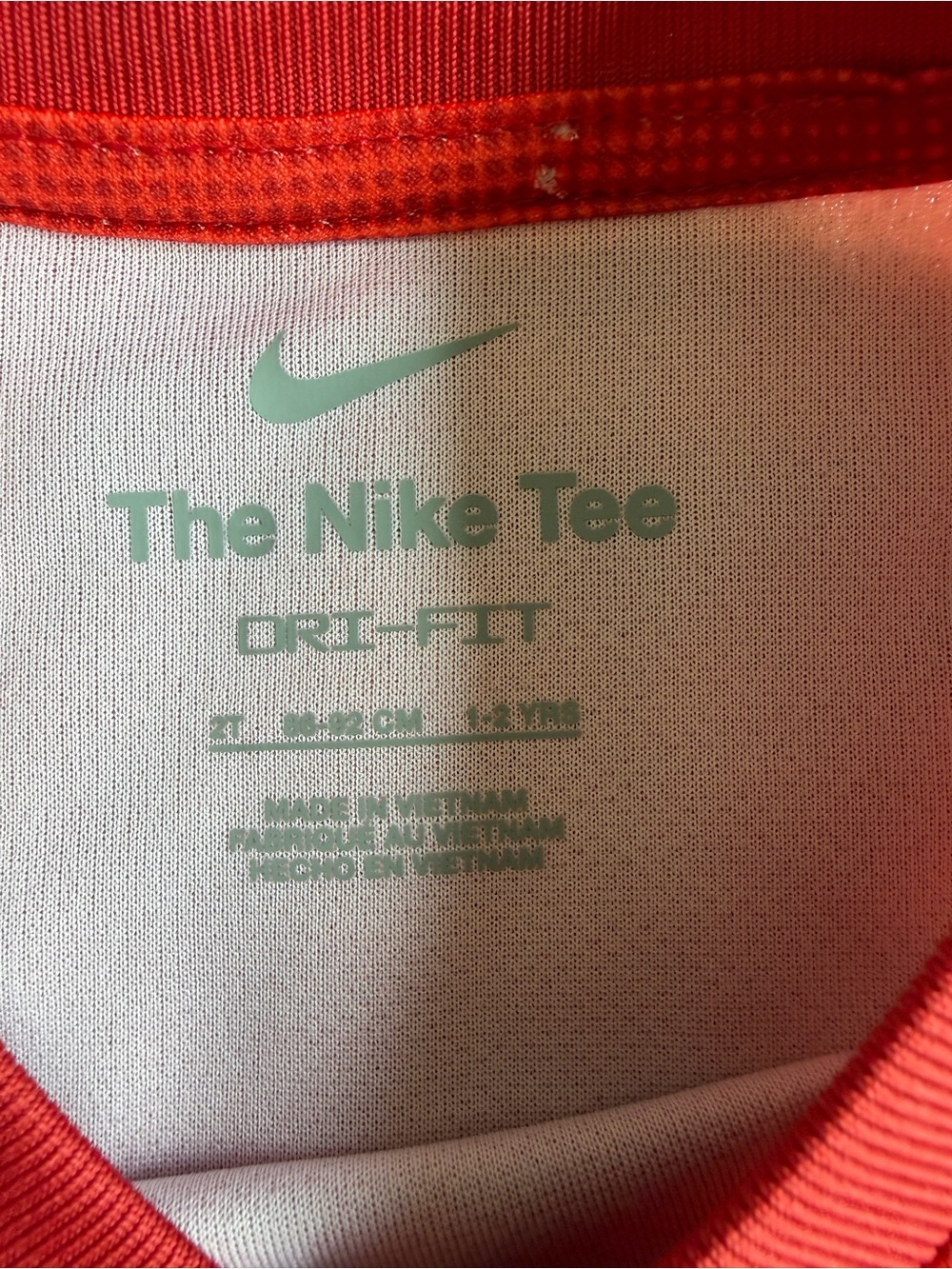 Nike Red Short Sleeve Dri-FIT Tee with White Swoosh - Size: 2T - Picture 3 of 5